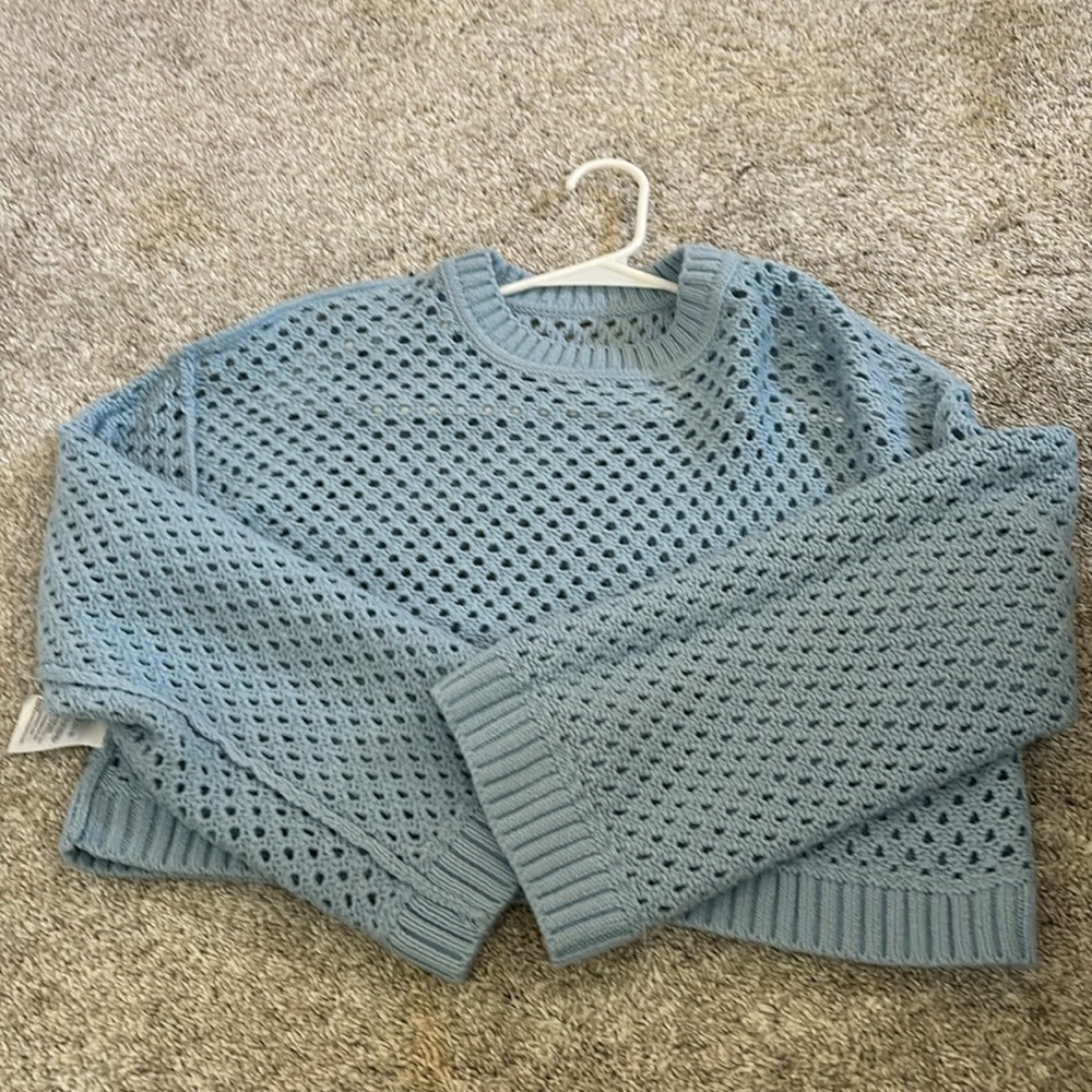 Crocheted cropped sweater